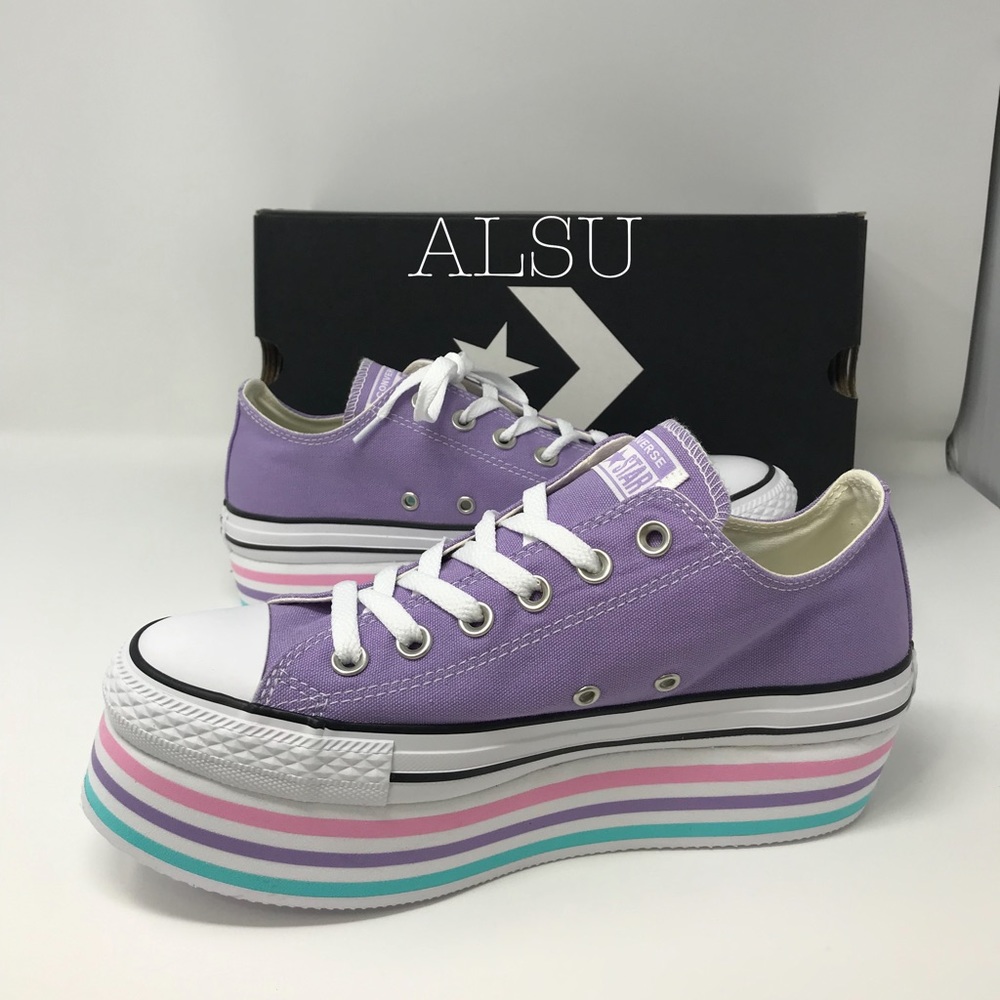 Converse Ctas Platform Layer OX Washed Lilac W - Picture 5 of 7
